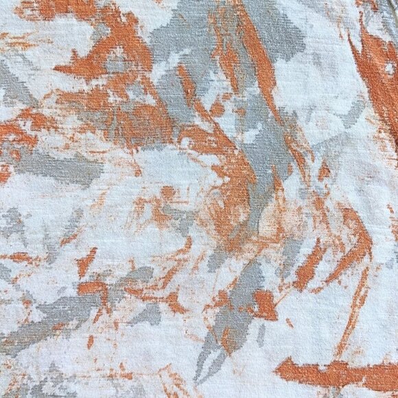 GILDA MIDANI Orange Cream & Gray Splatter Tie Dye 100% Cotton SS Maxi Dress Sz M - Picture 3 of 7